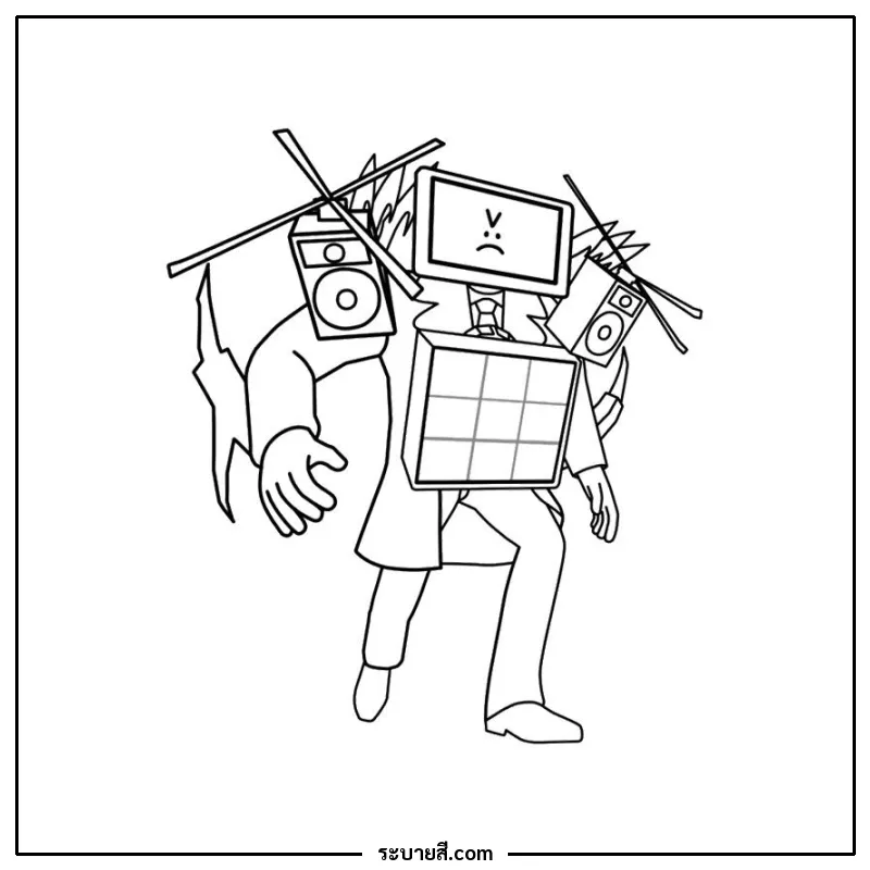 ภาพวาดระบายสี Skibidi Toilet 13