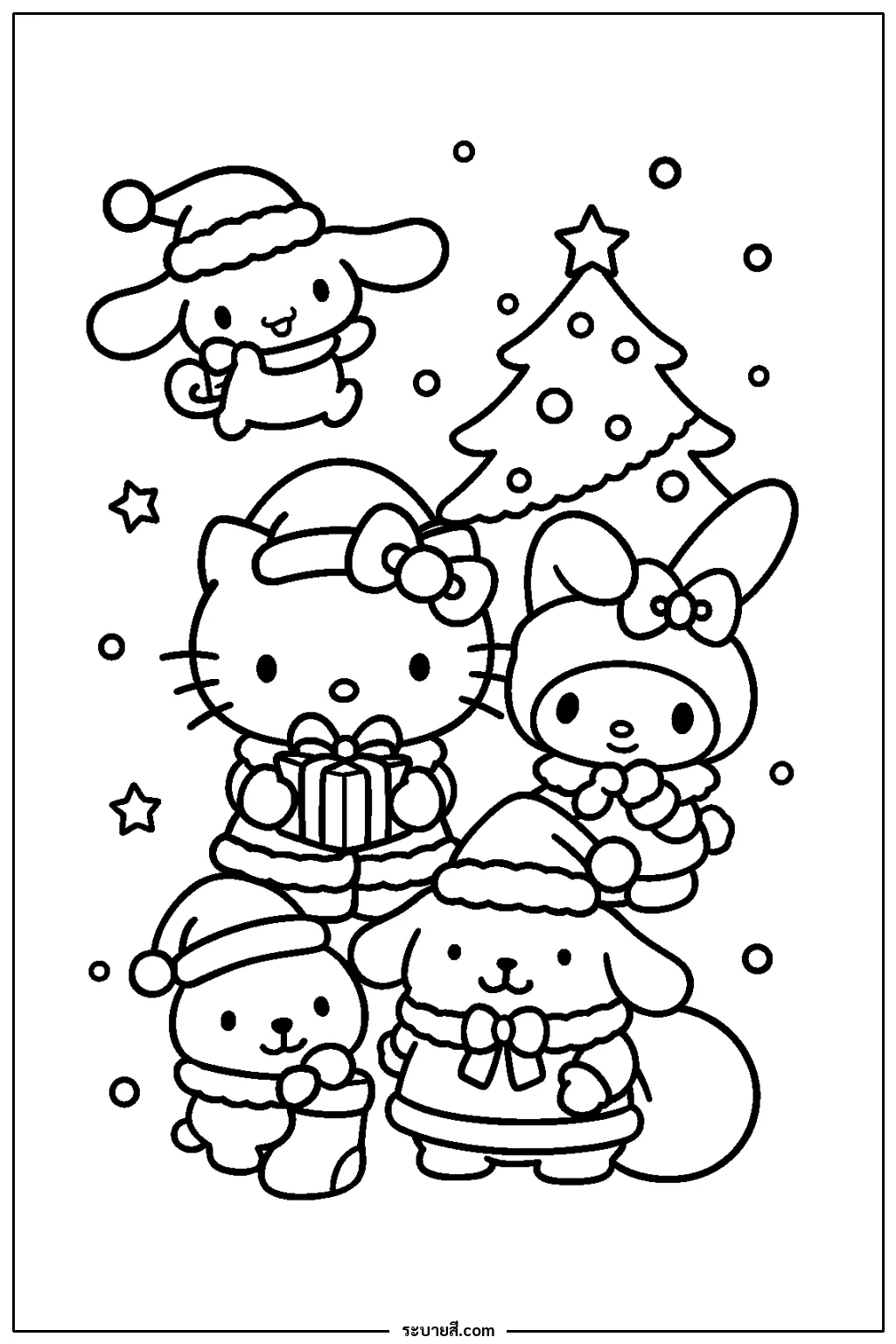 ภาพวาดระบายสี Cinnamorol Christmas