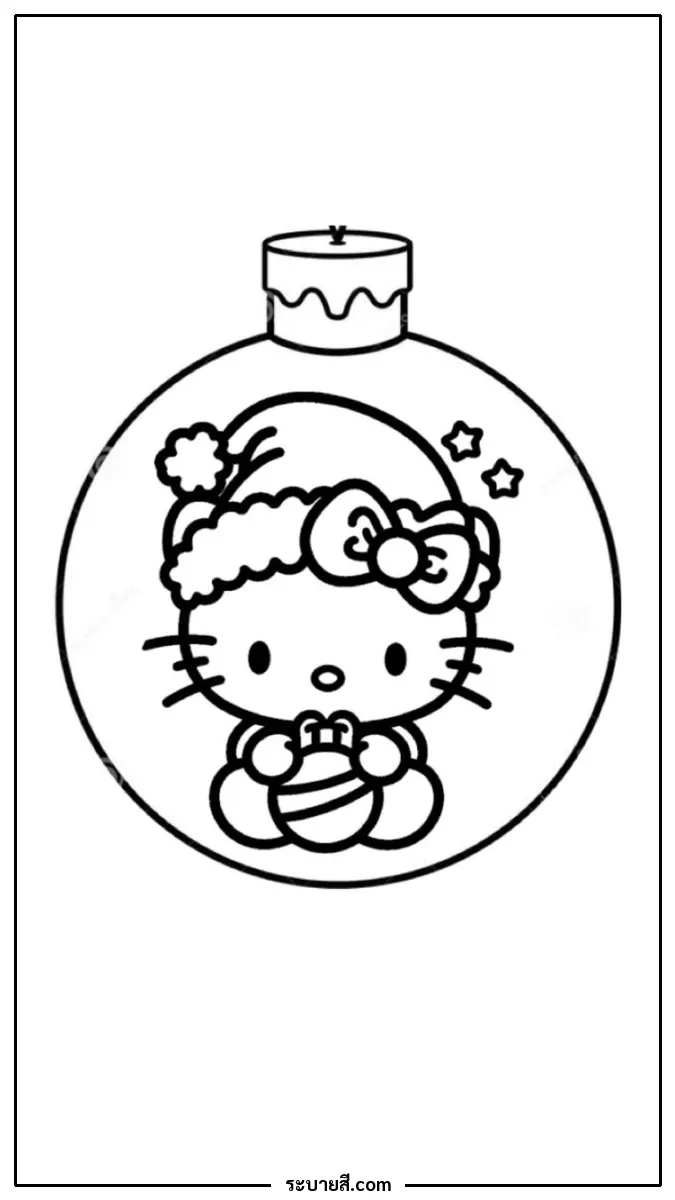 ภาพวาดระบายสี Hello Kitty Christmas 17