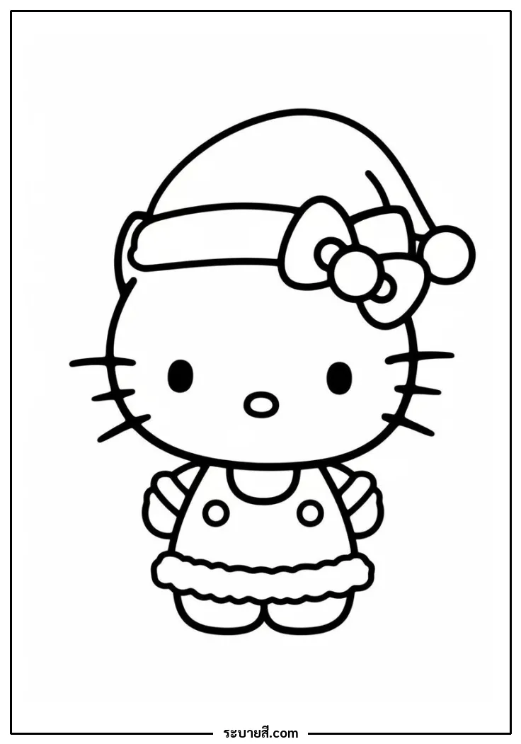 ภาพวาดระบายสี Hello Kitty Christmas 19