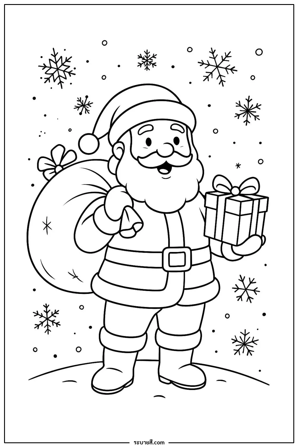 ภาพวาดระบายสี Santa 03