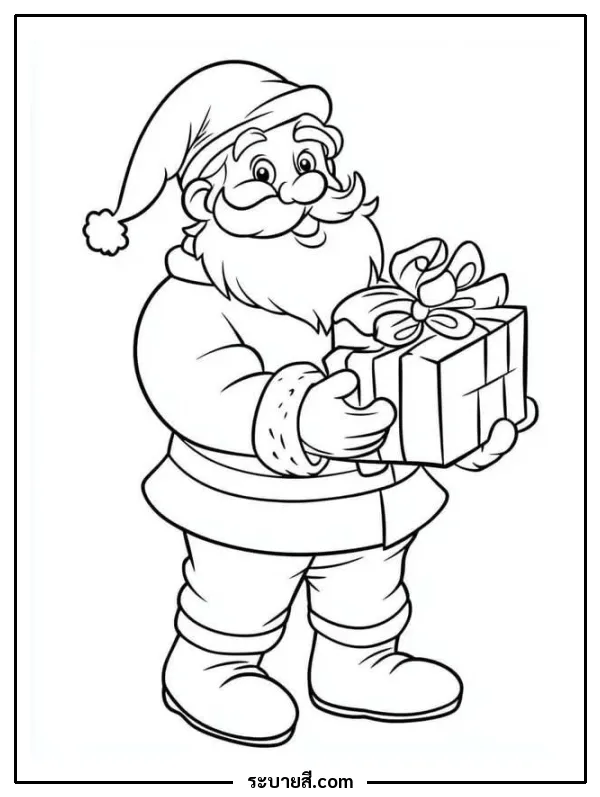 ภาพวาดระบายสี Santa 13