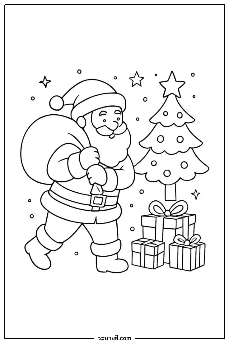 ภาพวาดระบายสี Santa 14