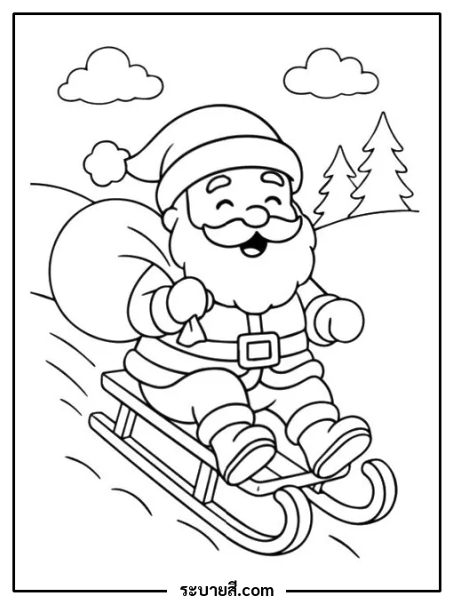 ภาพวาดระบายสี Santa 16