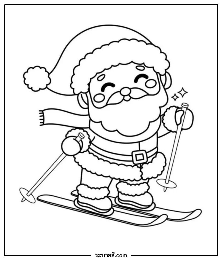 ภาพวาดระบายสี Santa 19