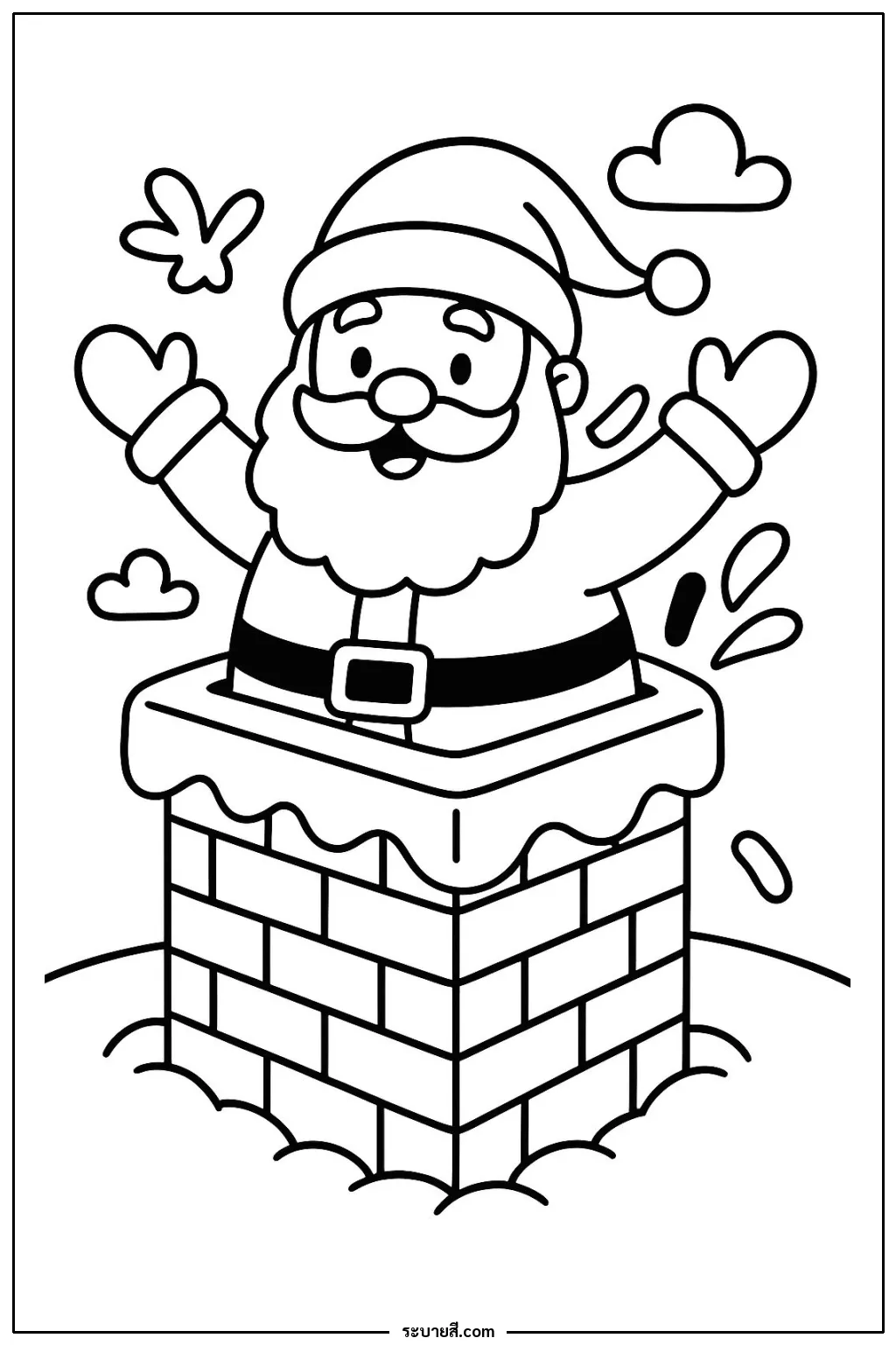 ภาพวาดระบายสี Santa 25