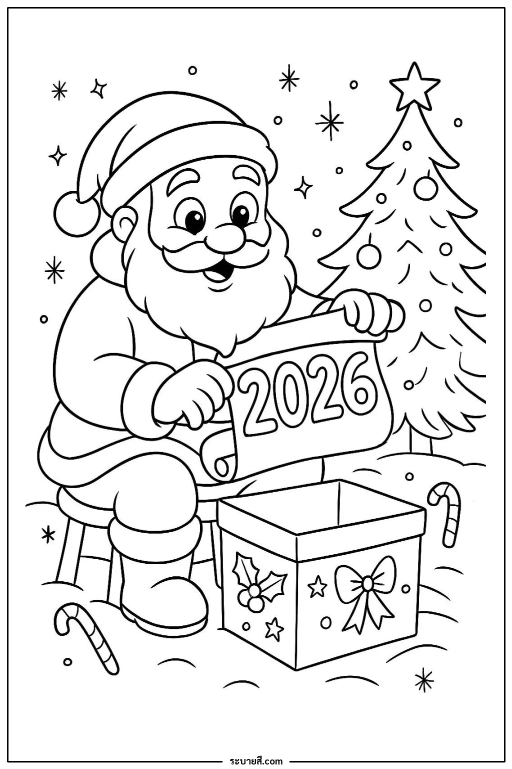 ภาพวาดระบายสี Santa 27