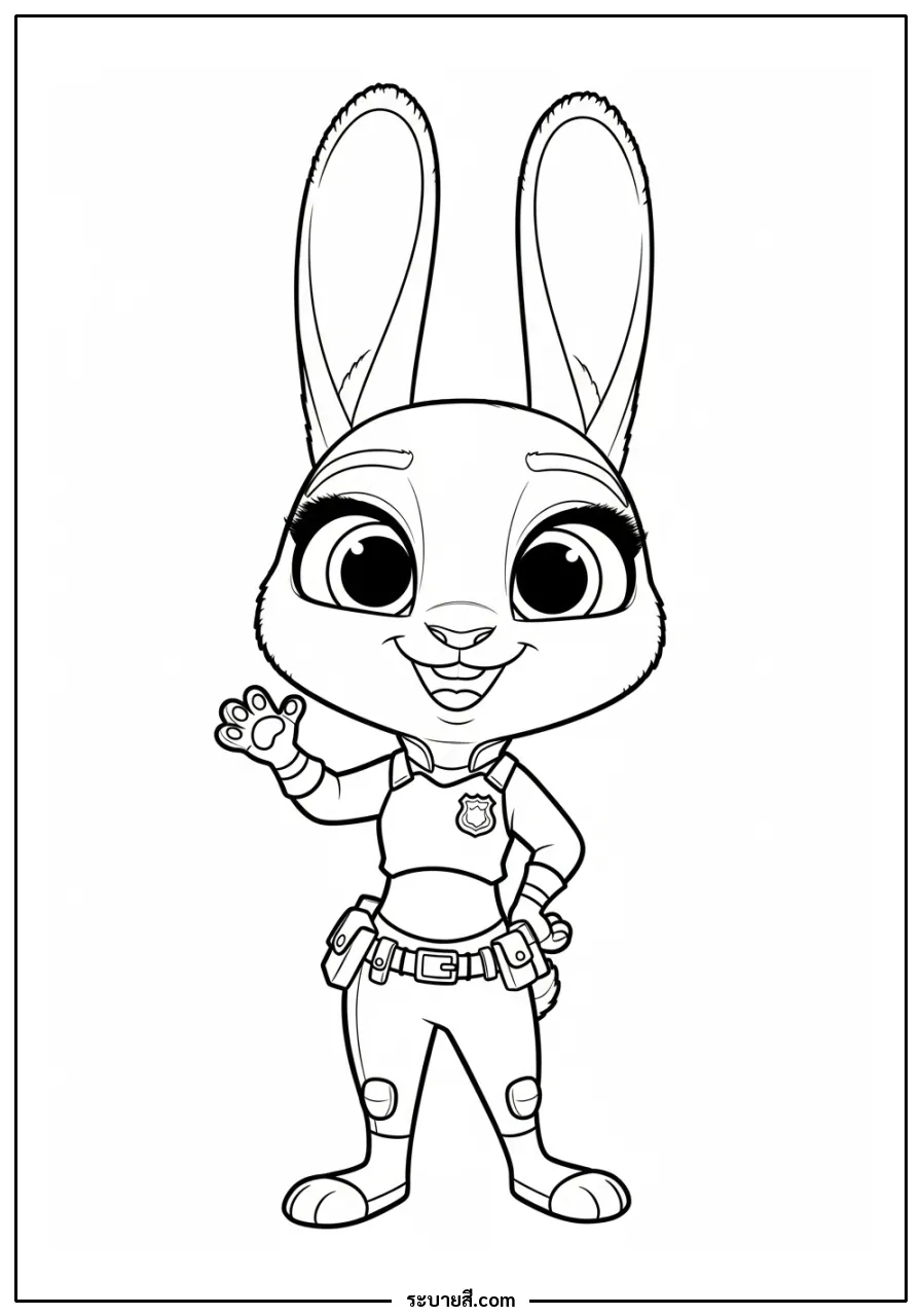 ภาพวาดระบายสี Cute chibi Judy Hopps