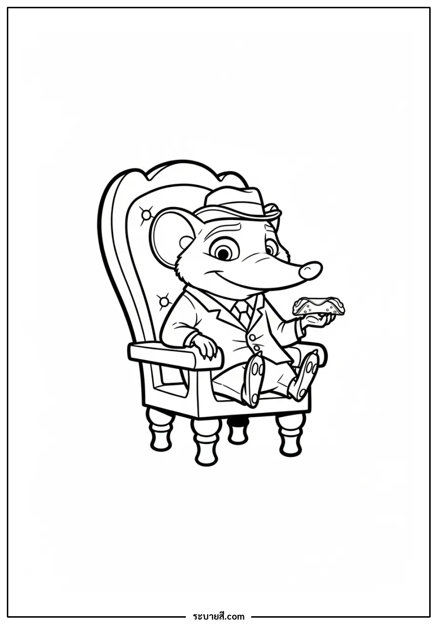 ภาพวาดระบายสี Mr. Big eating cannoli