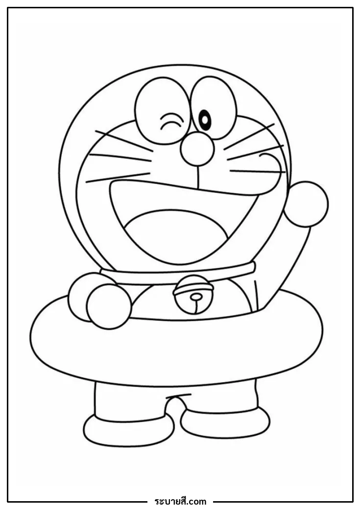 ภาพวาดระบายสี Doraemon 02