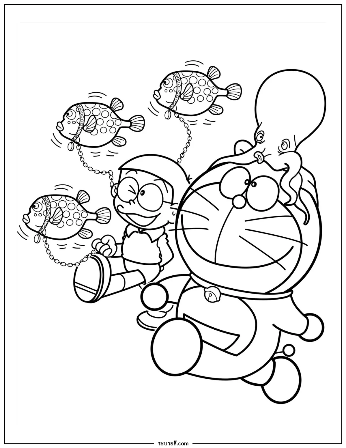 ภาพวาดระบายสี Doraemon 09