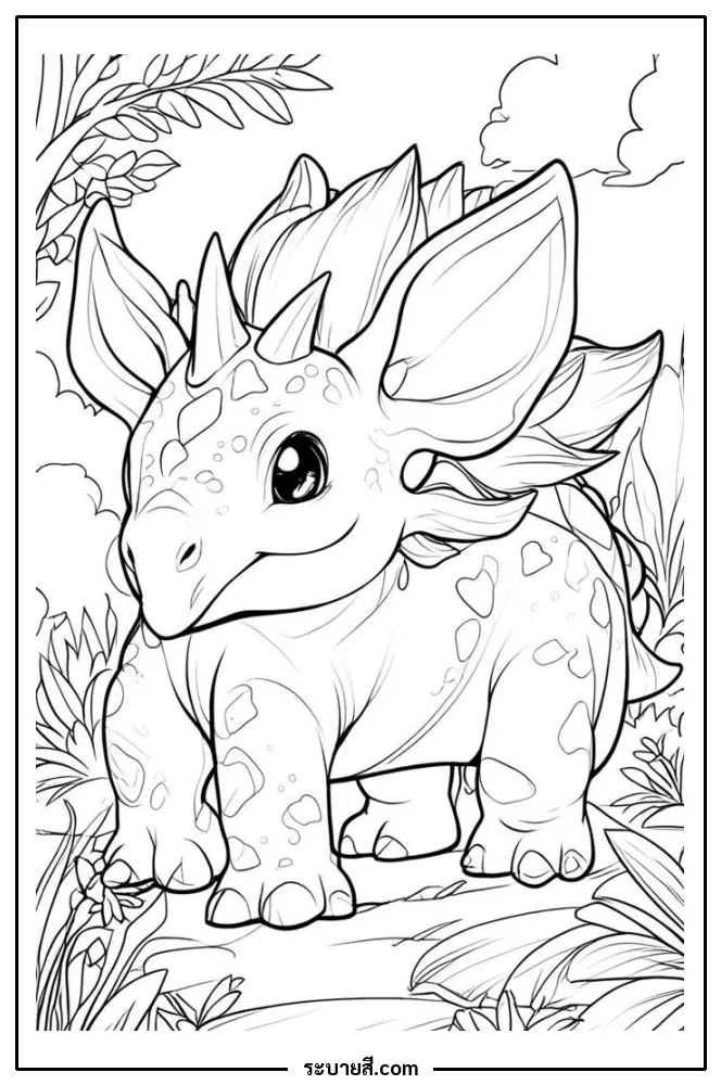 ภาพวาดระบายสี Dinosaur 02