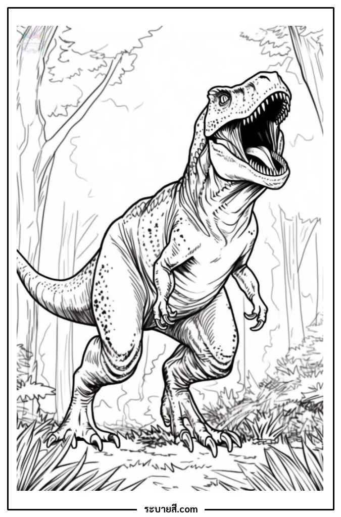 ภาพวาดระบายสี Dinosaur 08