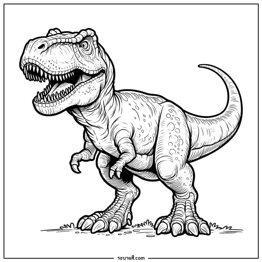 ภาพวาดระบายสี Dinosaur 10