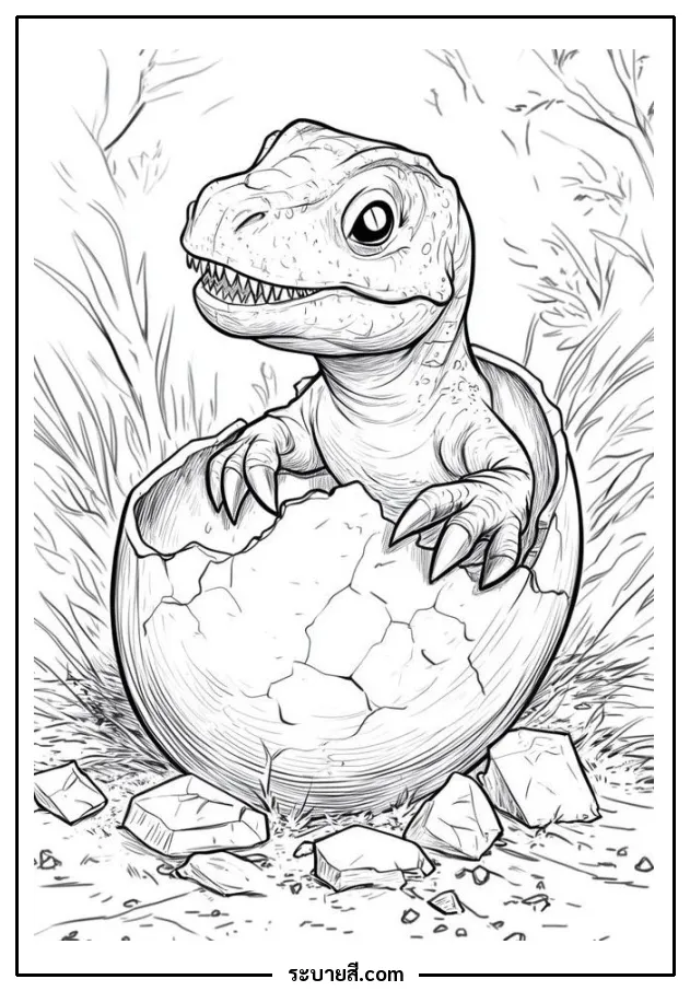 ภาพวาดระบายสี Dinosaur 12