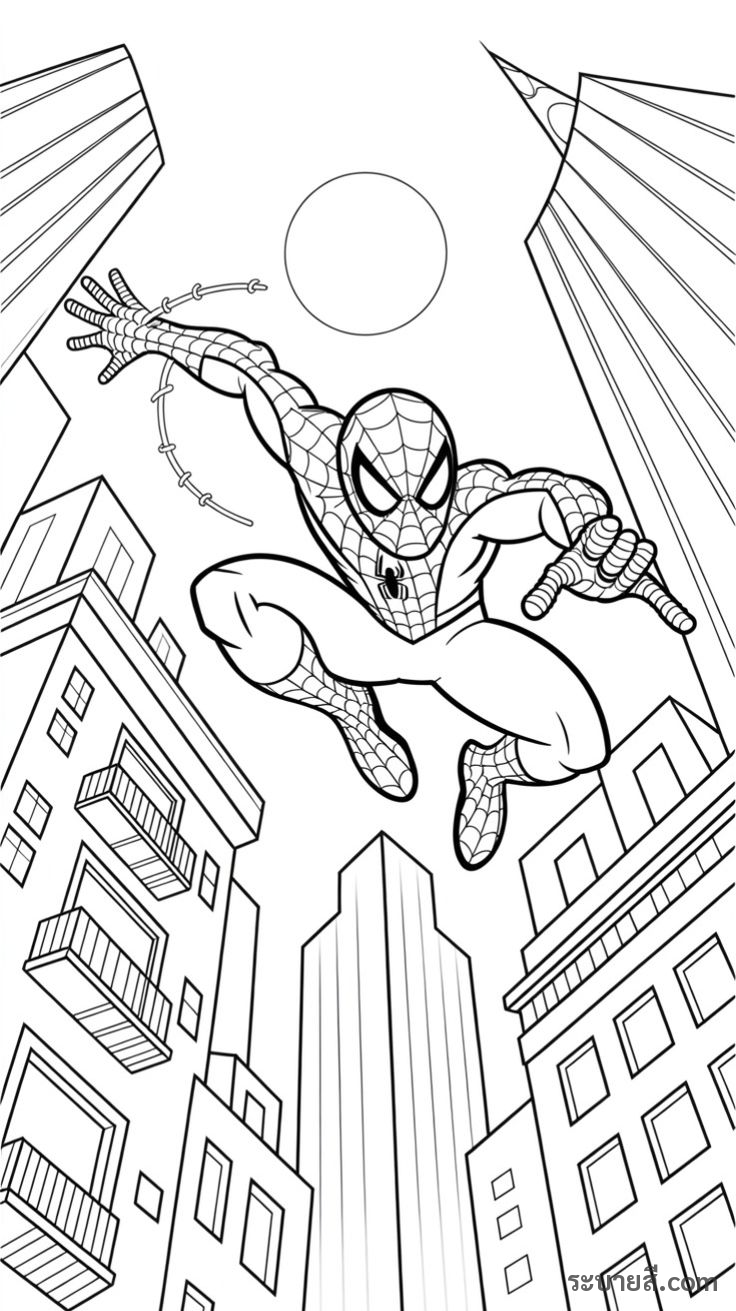 ภาพวาดระบายสี SpiderMan 05