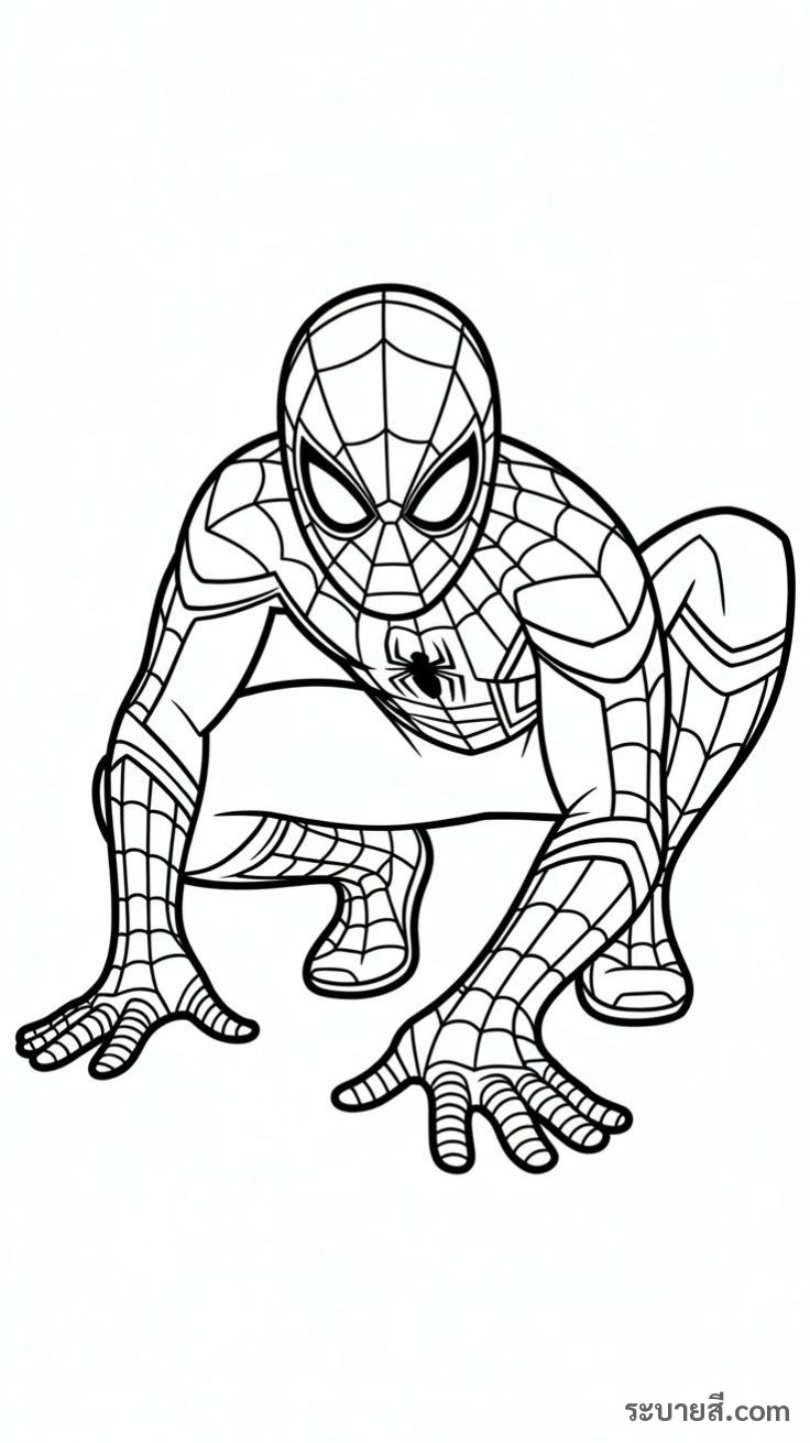 ภาพวาดระบายสี SpiderMan 13