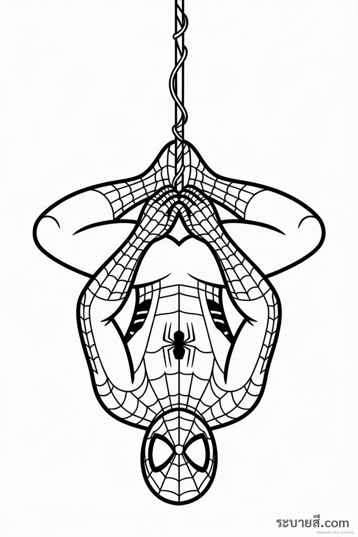 ภาพวาดระบายสี SpiderMan 14