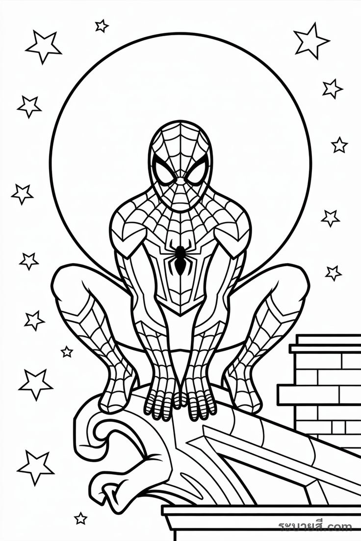 ภาพวาดระบายสี SpiderMan 16