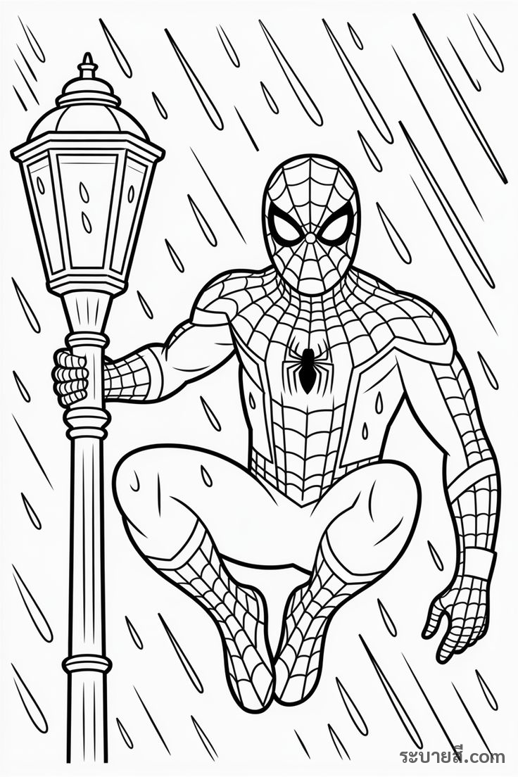 ภาพวาดระบายสี SpiderMan 17