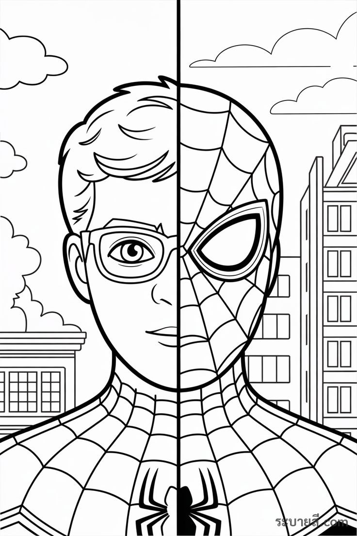 ภาพวาดระบายสี SpiderMan 18