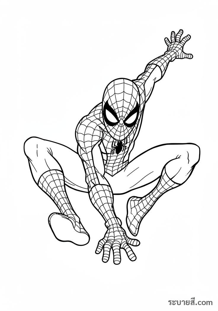 ภาพวาดระบายสี SpiderMan 21