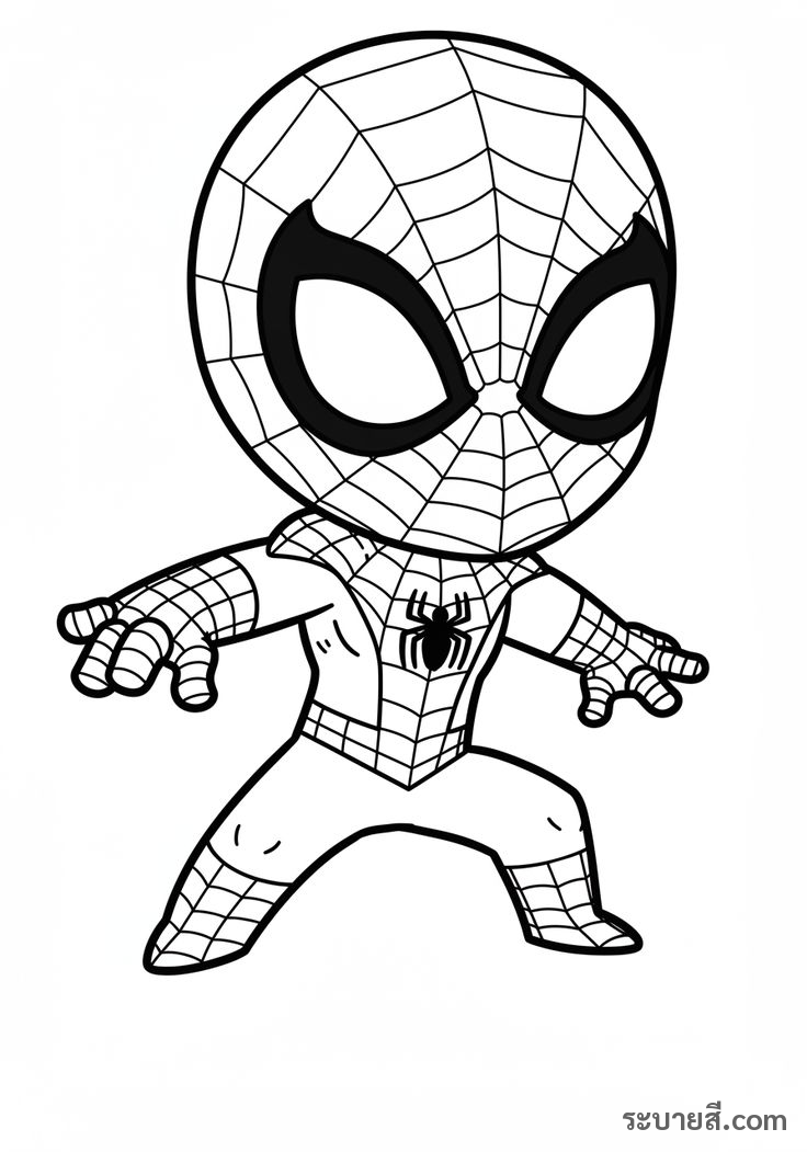 ภาพวาดระบายสี SpiderMan 23