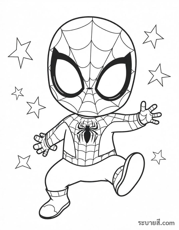 ภาพวาดระบายสี SpiderMan 25