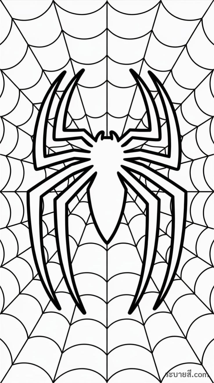 ภาพวาดระบายสี SpiderMan Logo