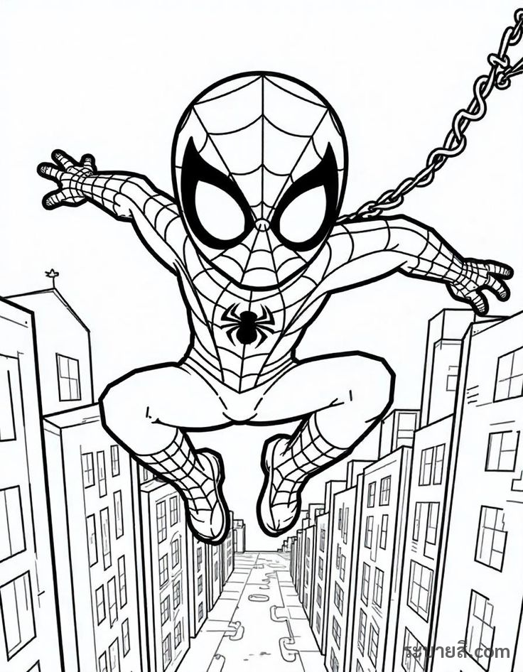 ภาพวาดระบายสี SpiderMan 30