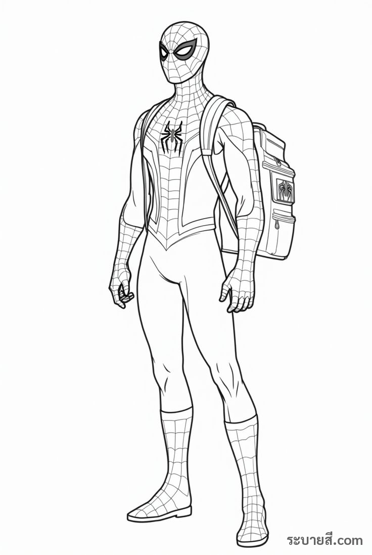 ภาพวาดระบายสี SpiderMan 32
