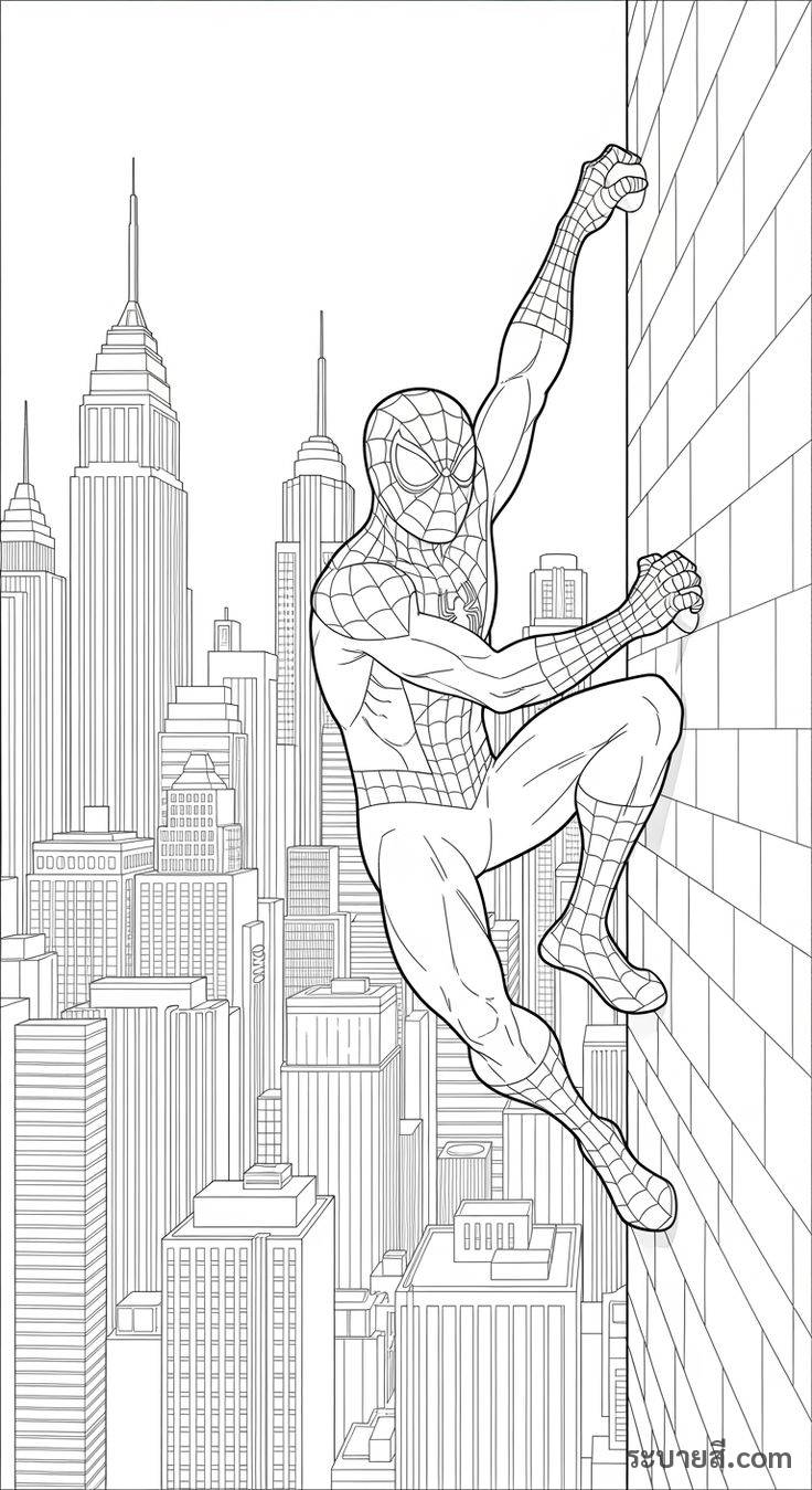 ภาพวาดระบายสี SpiderMan 34