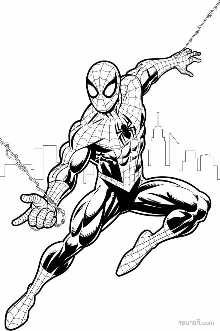 ภาพวาดระบายสี SpiderMan 37