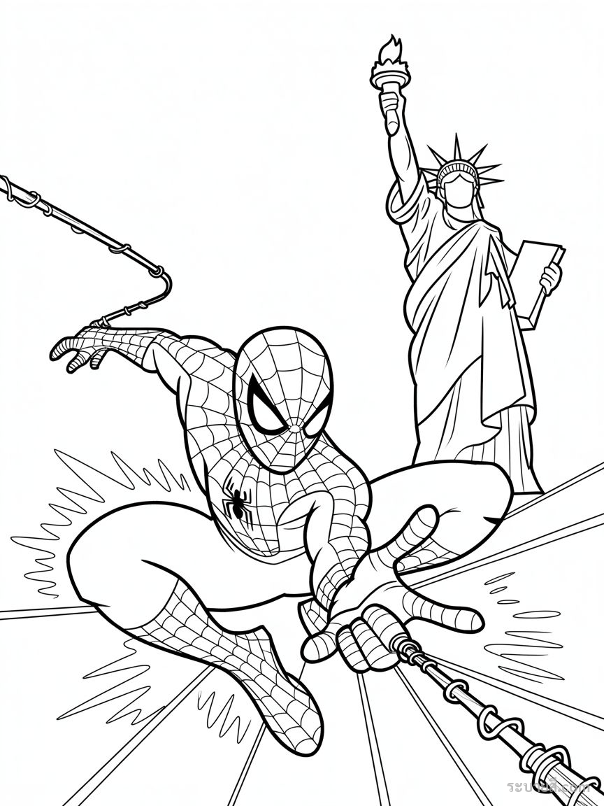 ภาพวาดระบายสี SpiderMan 38