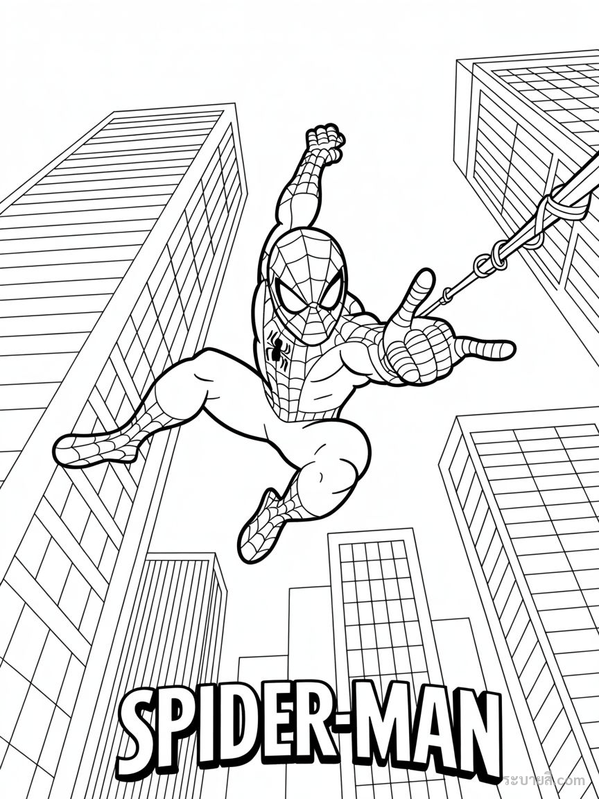 ภาพวาดระบายสี SpiderMan 39