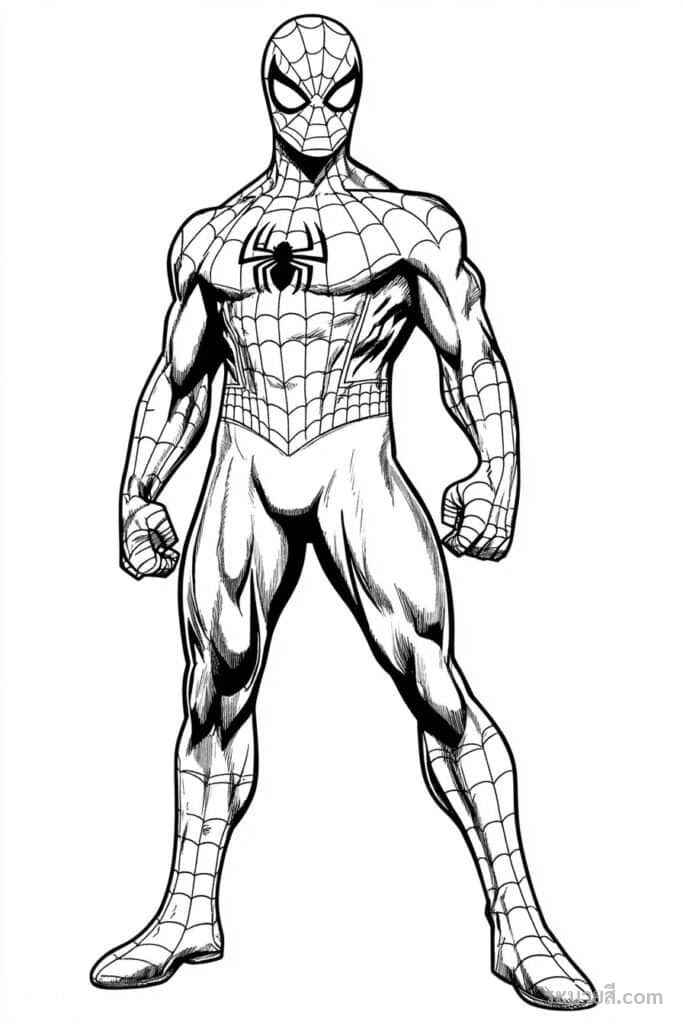 ภาพวาดระบายสี SpiderMan 47