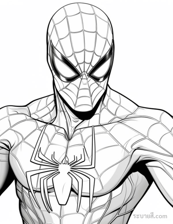 ภาพวาดระบายสี SpiderMan 48