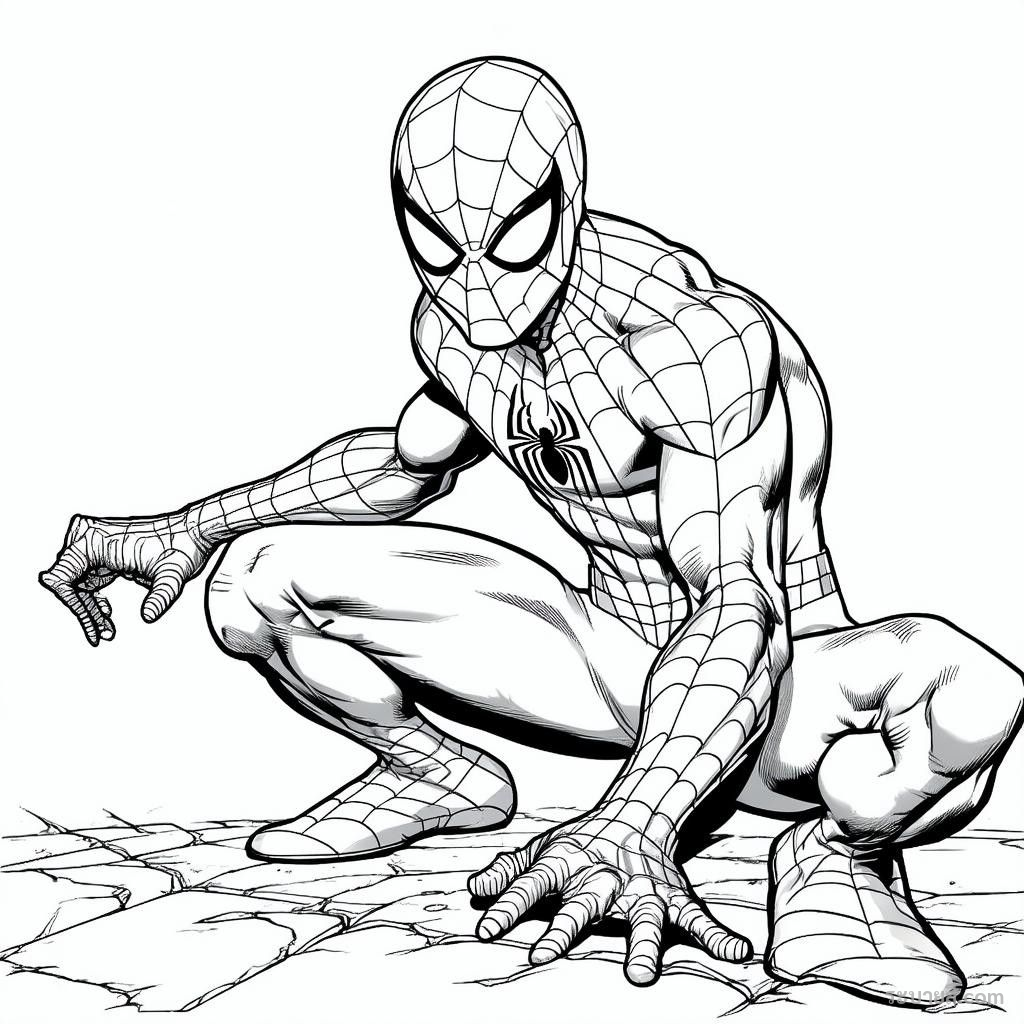 ภาพวาดระบายสี SpiderMan 51