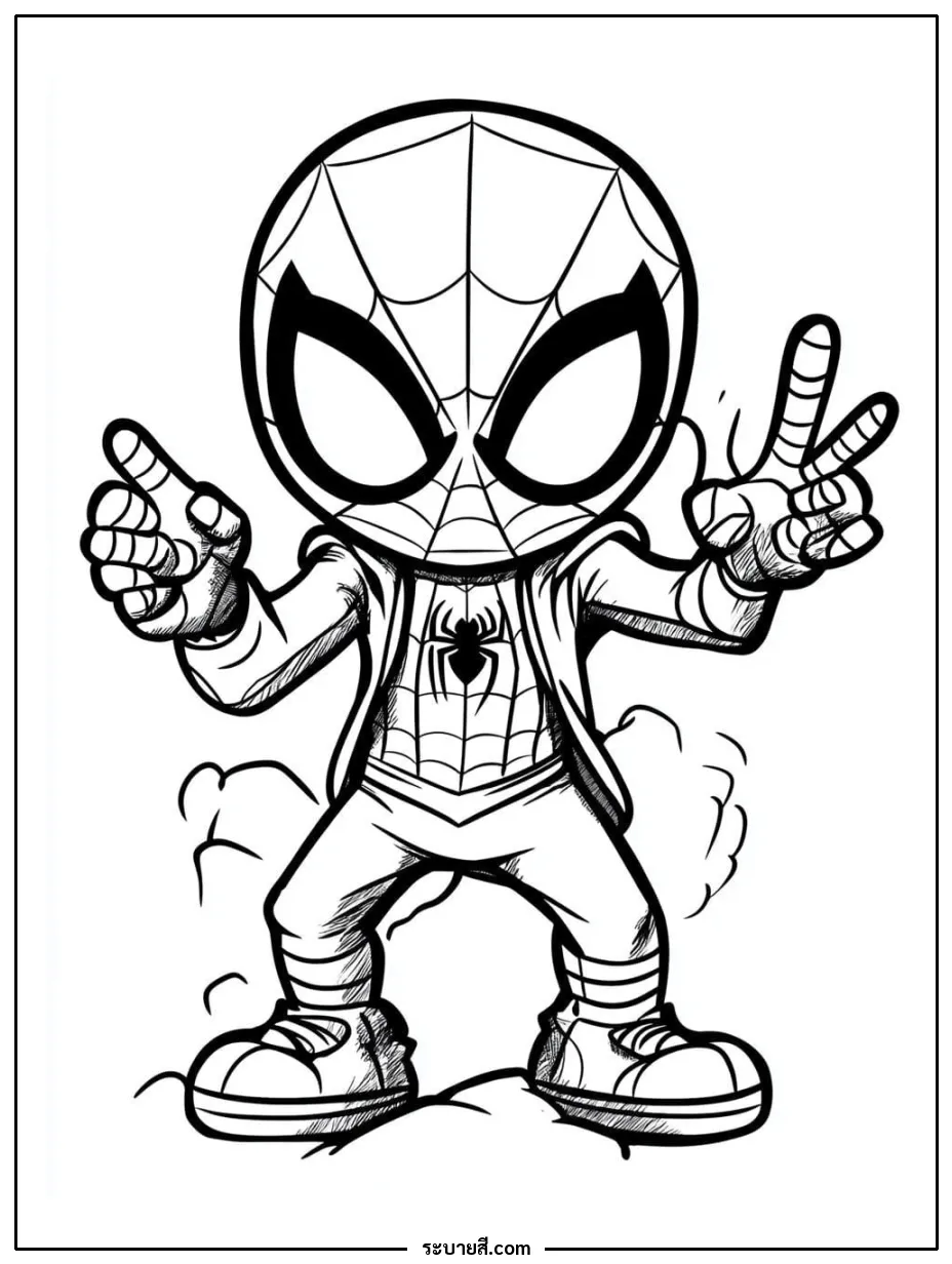 ภาพวาดระบายสี SpiderMan 53