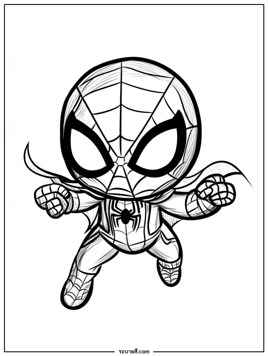 ภาพวาดระบายสี SpiderMan 54