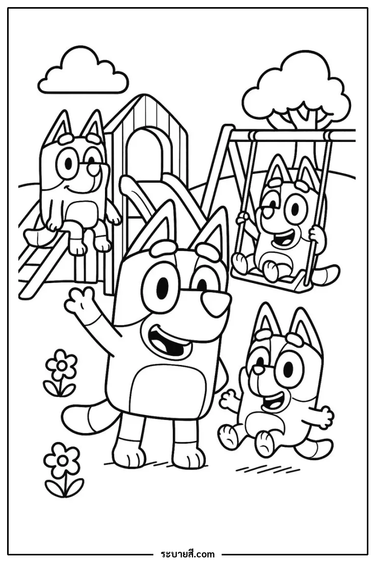 ภาพวาดระบายสี Bluey 4