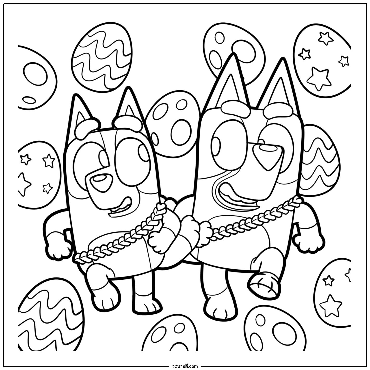 ภาพวาดระบายสี Bluey 16