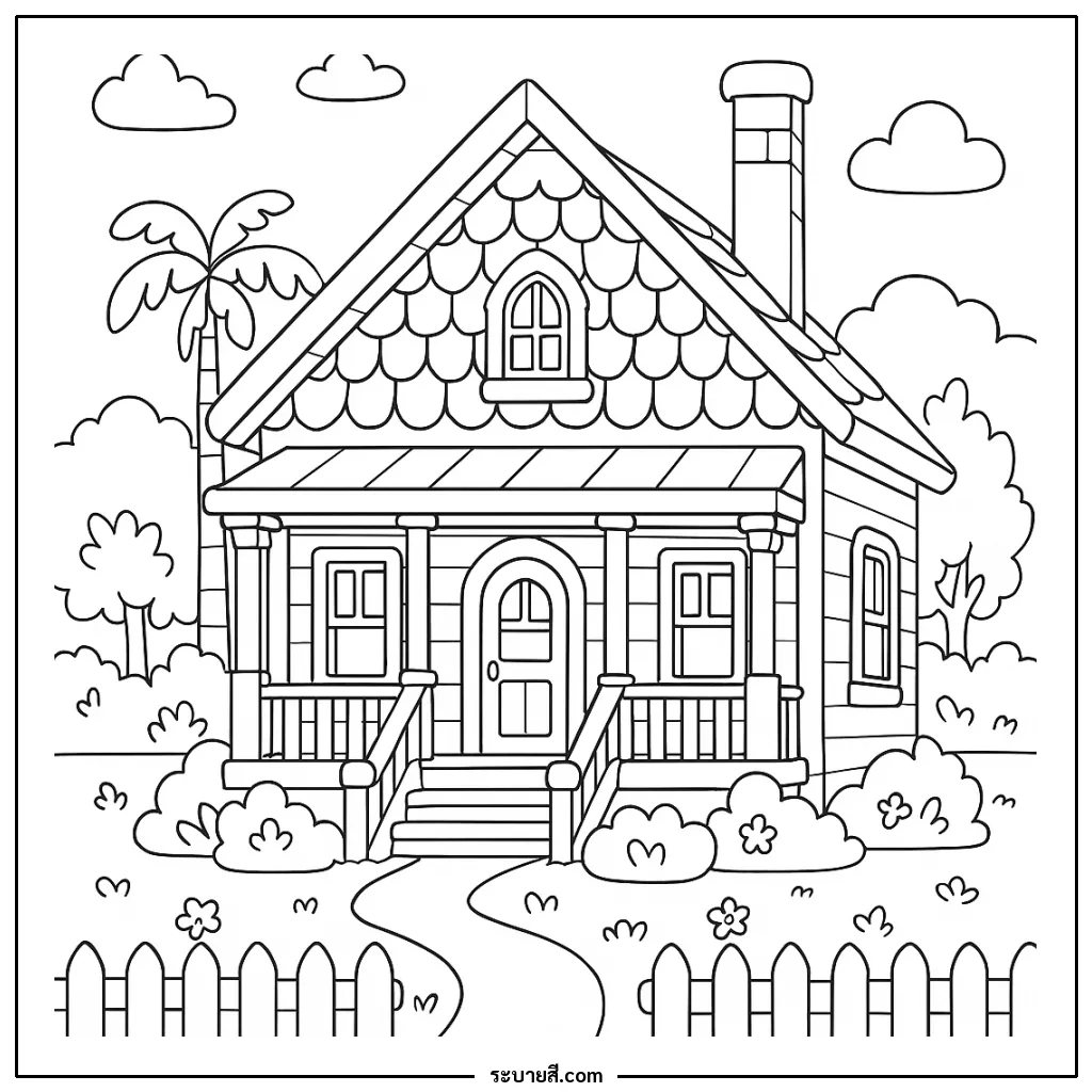 ภาพวาดระบายสี The Bluey Family House