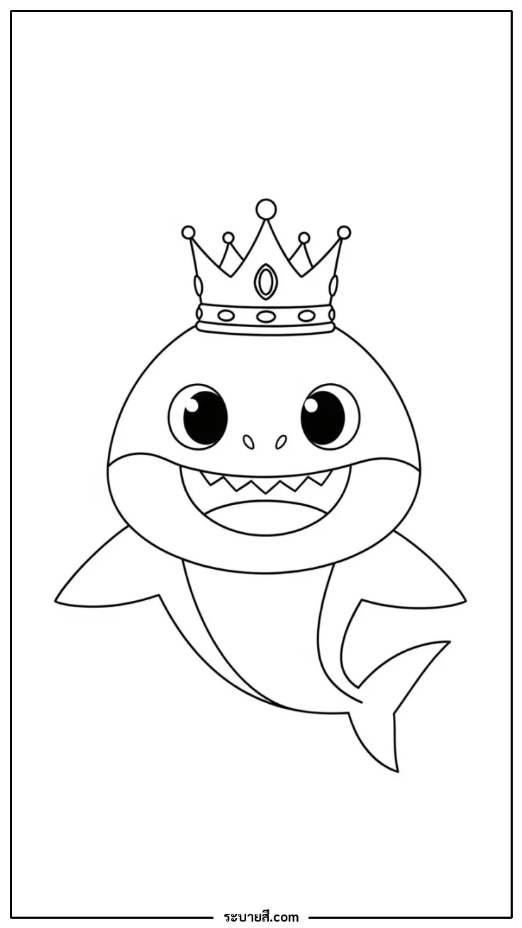ภาพวาดระบายสี Baby Shark 14