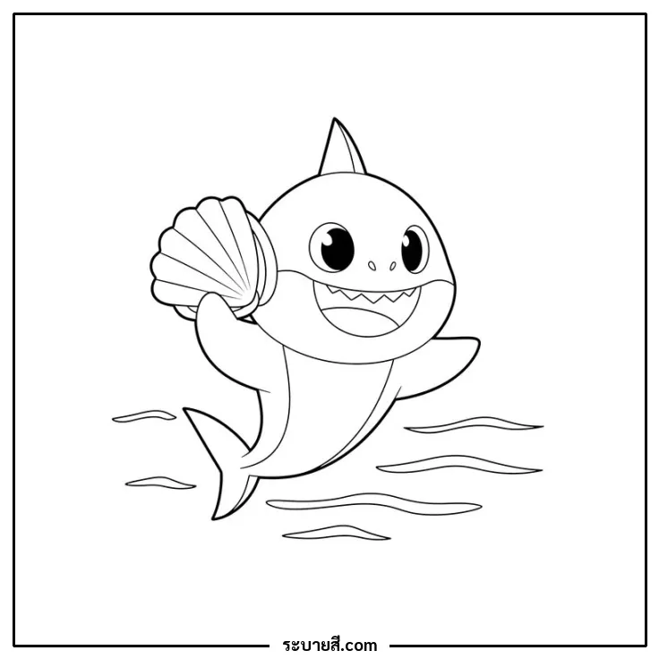 ภาพวาดระบายสี Baby Shark 15