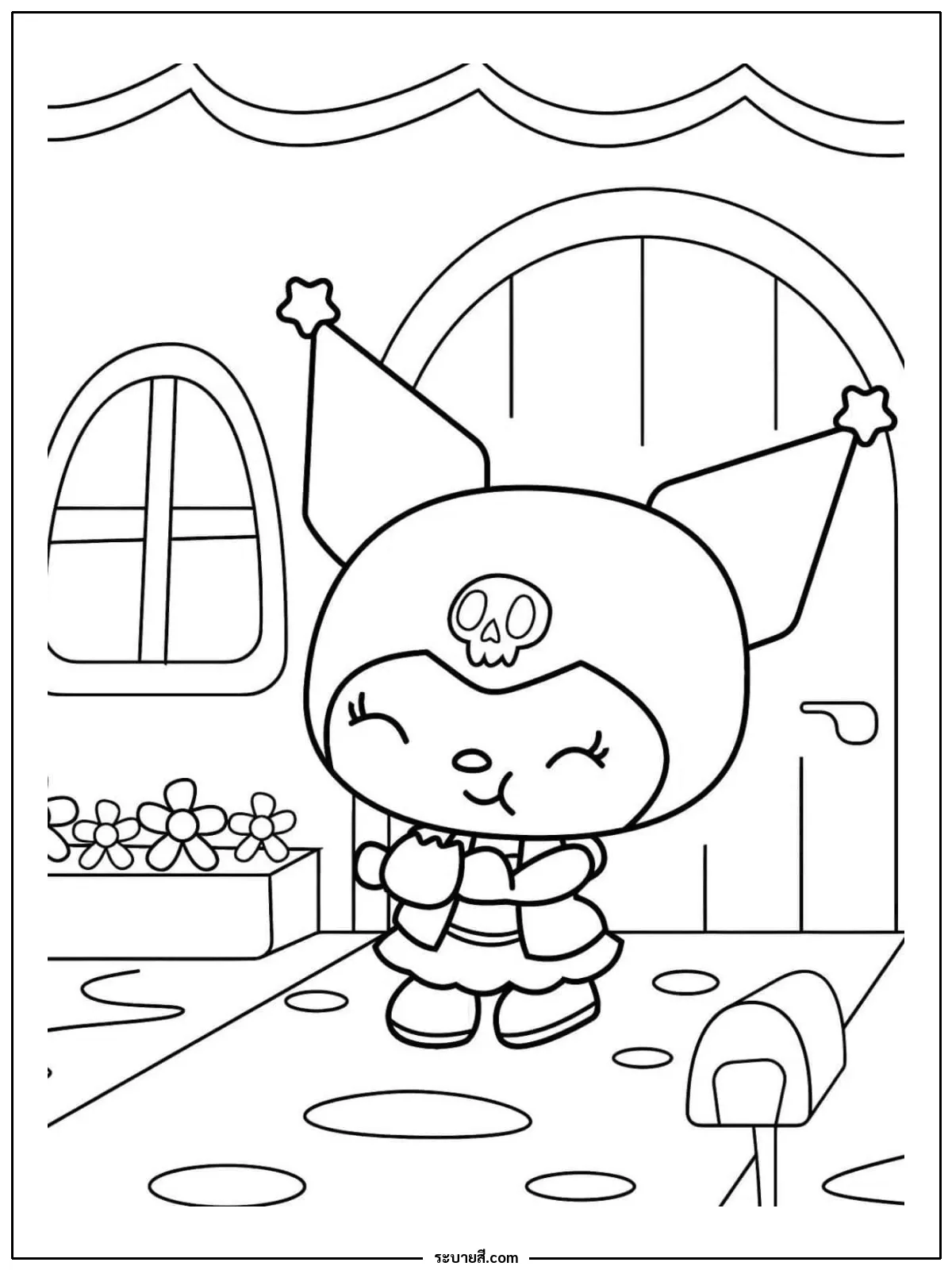 ภาพวาดระบายสี Kuromi 09