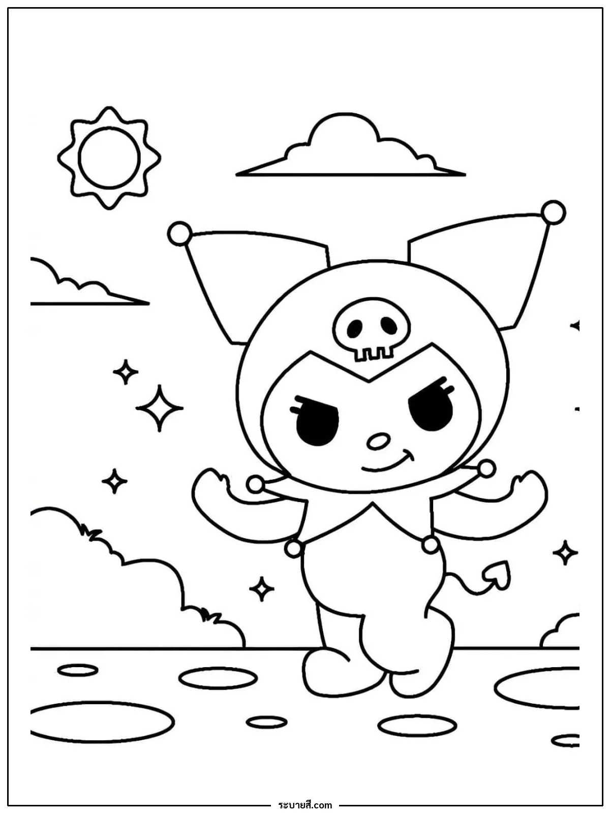 ภาพวาดระบายสี Kuromi 12