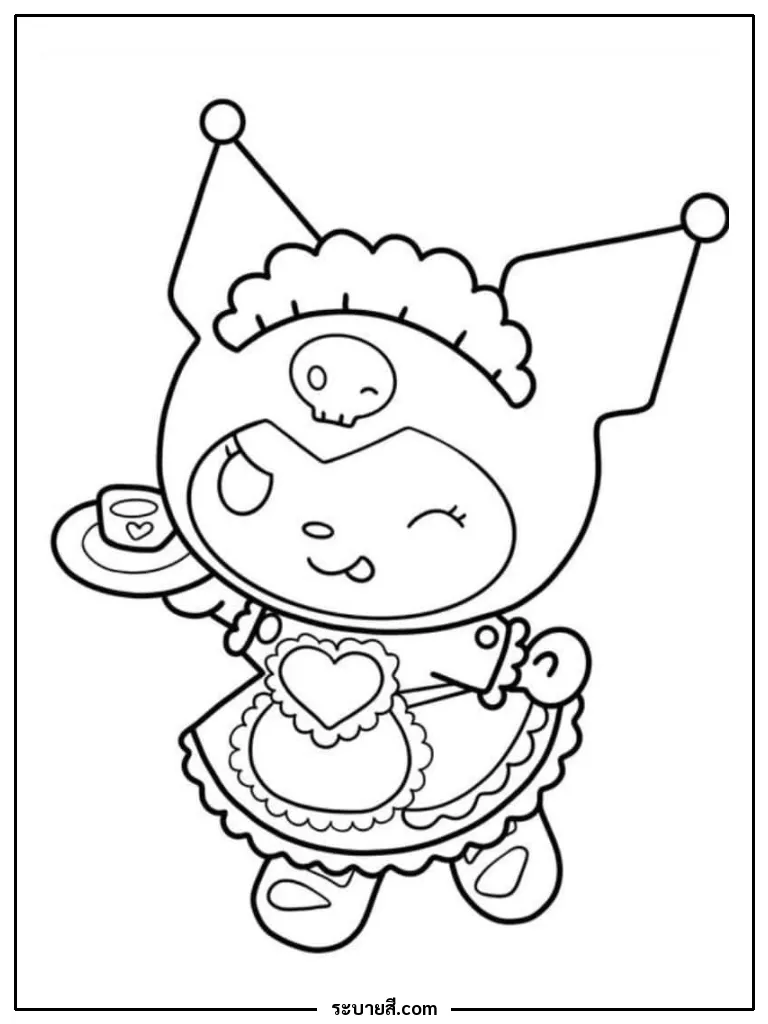 ภาพวาดระบายสี Kuromi 14