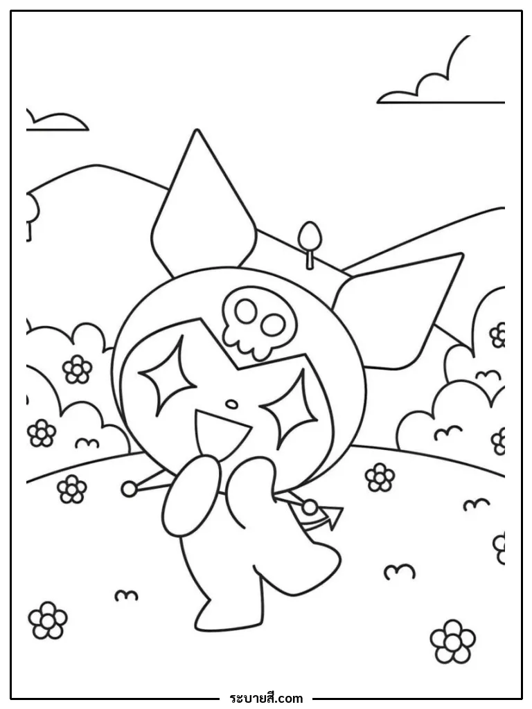 ภาพวาดระบายสี Kuromi 18