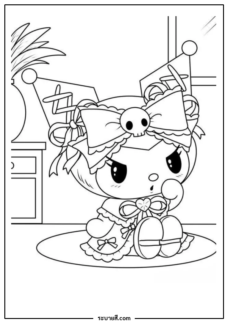 ภาพวาดระบายสี Kuromi 26